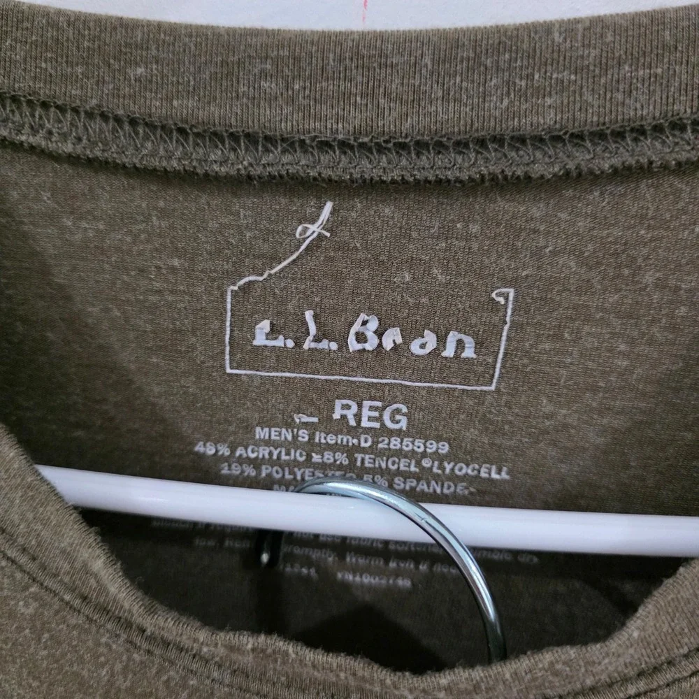 LL Bean Mens Thermal Underwear Set Size Large Green Long Sleeve Base Layer